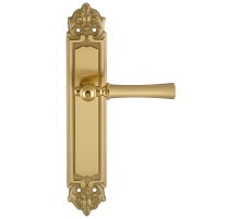 Дверная ручка на планке Extreza DEZI 309 PL02-F07-F01-F07 матовая латунь глянец / латунь / планка матовая латунь глянец