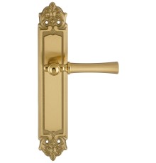 Дверная ручка на планке Extreza DEZI 309 PL02-F07-F01-F07 матовая латунь глянец / латунь / планка матовая латунь глянец