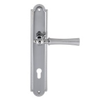 Дверная ручка на планке Extreza DEZI 309 PL03-CYL-85-F05-F04 матовый хром / хром / планка хром
