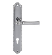 Дверная ручка на планке Extreza DEZI 309 PL03-CYL-85-F05-F04 матовый хром / хром / планка хром