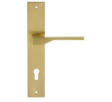 Дверная ручка на планке Extreza Hi-Tech ADONA 122 PL13-CYL-85 матовая латунь PVD F08
