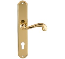 Дверная ручка на планке Extreza BERTA-PL01-CYL-85-F01 (BERTA 312) полированная латунь