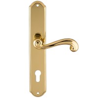 Дверная ручка на планке Extreza BERTA-PL01-CYL-85-F01 (BERTA 312) полированная латунь