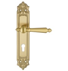 Дверная ручка на планке Extreza DANIEL-PL02-CYL-85-F07 (DANIEL 308) матовая латунь глянец