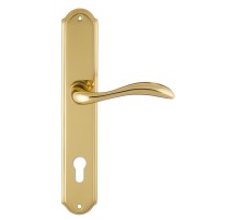 Дверная ручка на планке Extreza FLEXA-PL01-CYL-85-F01 (FLEXA 335) полированная латунь