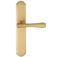 Дверная ручка Extreza PIERO (Пиеро) 326 на планке PL01 матовая латунь F02 без доп. запирания PASS