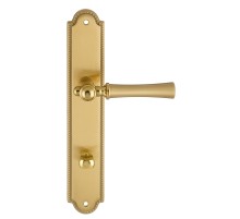 Дверная ручка на планке Extreza DEZI 309 PL03-WC-96-F07-F01-F07 матовая латунь глянец / латунь / планка матовая латунь глянец