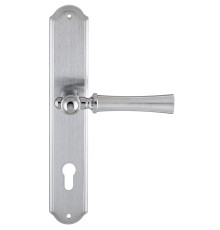 Дверная ручка на планке Extreza DEZI 309 PL01-CYL-85-F05-F04-F05 матовый хром / хром / планка матовый хром