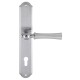 Дверная ручка на планке Extreza DEZI 309 PL01-CYL-85-F05-F04-F05 матовый хром / хром / планка матовый хром