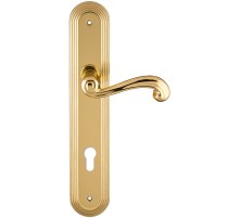 Дверная ручка на планке Extreza BERTA-PL05-CYL-85-F01 (BERTA 312) полированная латунь