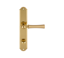 Дверная ручка на планке Extreza DEZI 309 PL01-WC-96-F07-F01 матовая латунь глянец / латунь / планка латунь