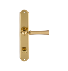 Дверная ручка на планке Extreza DEZI 309 PL01-WC-96-F07-F01 матовая латунь глянец / латунь / планка латунь
