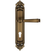 Дверная ручка Extreza ANNET 329 на планке PL02 матовая бронза F03 под цилиндровый механизм CYL