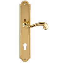 Дверная ручка на планке Extreza BERTA-PL03-CYL-85-F01 (BERTA 312) полированная латунь