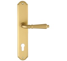 Дверная ручка на планке под цилиндр Extreza Classic PETRA 304 PL01-CYL-85 матовая латунь F02