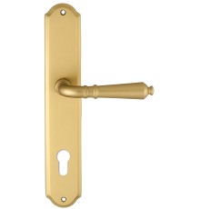 Дверная ручка на планке под цилиндр Extreza Classic PETRA 304 PL01-CYL-85 матовая латунь F02