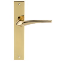 Дверная ручка Extreza Hi-Tech GIRA (Гира) 108 на планке PL13 полированная латунь PVD F06 без доп. запирания PASS