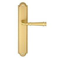 Дверная ручка Extreza BONO (Боно) 328 на планке PL03 матовая латунь / глянец F02/F07 без доп. запирания PASS