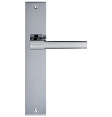 Дверная ручка Extreza Hi-Tech NUVO 125 на планке PL11 матовый хром / хром F05/F04 без доп. запирания PASS