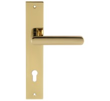 Дверная ручка на планке Extreza Hi-Tech AQUA 113 PL13-CYL-85 полированная латунь F06 PVD
