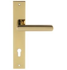 Дверная ручка на планке Extreza Hi-Tech AQUA 113 PL13-CYL-85 полированная латунь F06 PVD