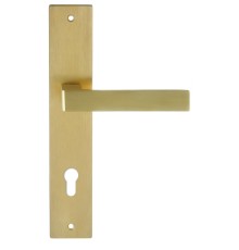 Дверная ручка на планке Extreza ENZO-PL13-CYL85-PVD-F08 (ENZO 117) матовая латунь PVD