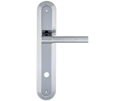 Дверная ручка Extreza NUVO 125 на планке PL05-WC-96 матовый хром / хром F05/F04