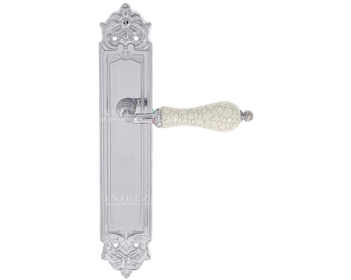Дверная ручка Extreza DANA CRACKLE (Дана кракле) 306 на планке PL02 полированный хром F04 Дверная ручка Extreza DANA CRACKLE (Дана кракле) 306 на планке PL02 полированный хром F04