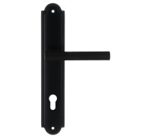 Дверная ручка на планке Extreza PIVOT 132 PL03-CYL-85 черный матовый F22