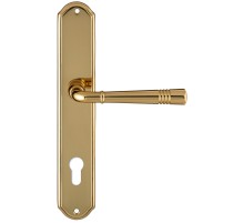 Дверная ручка Extreza GUSTO 334 на планке PL01 полированная латунь F01 под цилиндровый механизм CYL