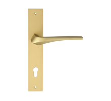 Дверная ручка Extreza Hi-Tech GIRA (Гира) 108 на планке PL13 матовая латунь F02 под цилиндровый механизм CYL