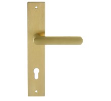 Дверная ручка на планке Extreza Hi-Tech AQUA 113 PL13-CYL-85 матовая латунь PVD F08