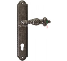 Дверная ручка Extreza TESLA (Тесла) 315 на планке PL03 CYL античное серебро F45