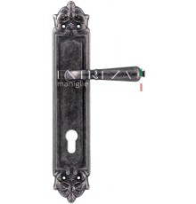 Дверная ручка на планке под цилиндр Extreza Classic PETRA 304 PL02-CYL-85 античное серебро F45
