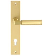 Дверная ручка на планке Extreza STEM-PL13-CYL-85-F07-F02 (STEM 135) матовая латунь глянец / матовая латунь