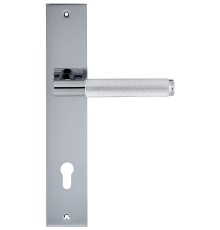 Дверная ручка на планке Extreza Hi-Tech TUBA 126 PL11-CYL-85 полированный хром F04