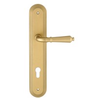 Дверная ручка на планке под цилиндр Extreza Classic PETRA 304 PL05-CYL-85 матовая латунь F02