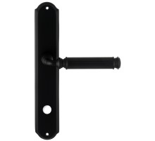 Дверная ручка Extreza BENITO (Бенито) 307 на планке PL01 черный матовый F22 сантехническая завертка WC