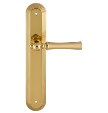 Дверная ручка на планке Extreza DEZI 309 PL05-F07-F01 матовая латунь глянец / латунь / планка латунь
