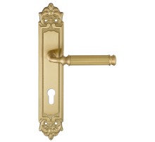 Дверная ручка на планке Extreza BENITO-PL02-CYL-85-F07 (BENITO 307) матовая латунь глянец