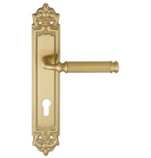 Дверная ручка на планке Extreza BENITO-PL02-CYL-85-F07 (BENITO 307) матовая латунь глянец