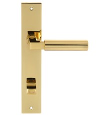 Дверная ручка на планке Extreza STEM-PL13-WC-96-F01-F06 (STEM 135) полированная латунь / латунь PVD