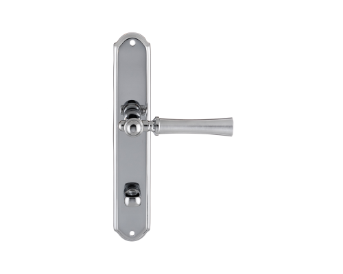 Дверная ручка на планке Extreza DEZI 309 PL01-WC-96-F05-F04 матовый хром / хром / планка хром Дверная ручка на планке Extreza DEZI 309 PL01-WC-96-F05-F04 матовый хром / хром / планка хром