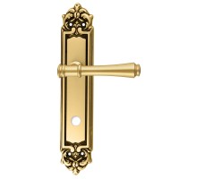 Дверная ручка Extreza PIERO (Пьеро) 326 на планке PL02 WC французское золото + патина F59