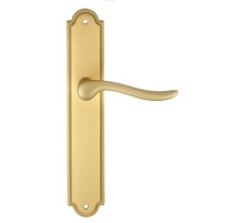 Дверная ручка Extreza TOLEDO (Толедо) 323 на планке PL03 матовая латунь F02 без доп. запирания PASS