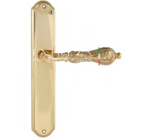 Дверная ручка Extreza GRETA (Грета) 302 на планке PL01 полированная латунь F01
