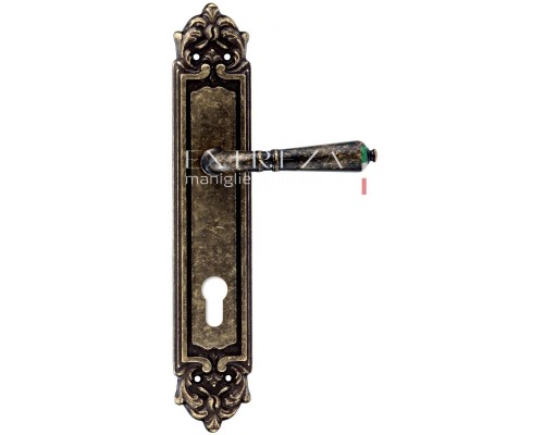 Дверная ручка на планке под цилиндр Extreza Classic PETRA 304 PL02-CYL-85 античная бронза F23 Дверная ручка на планке под цилиндр Extreza Classic PETRA 304 PL02-CYL-85 античная бронза F23