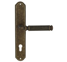 Дверная ручка на планке Extreza BENITO-PL01-CYL85-F23 (BENITO 307) античная бронза
