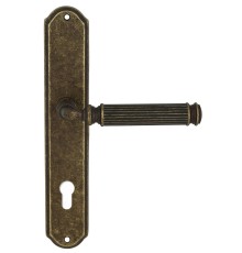 Дверная ручка на планке Extreza BENITO-PL01-CYL85-F23 (BENITO 307) античная бронза