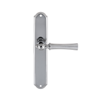 Дверная ручка на планке Extreza DEZI 309 PL01-F05-F04 матовый хром / хром / планка хром